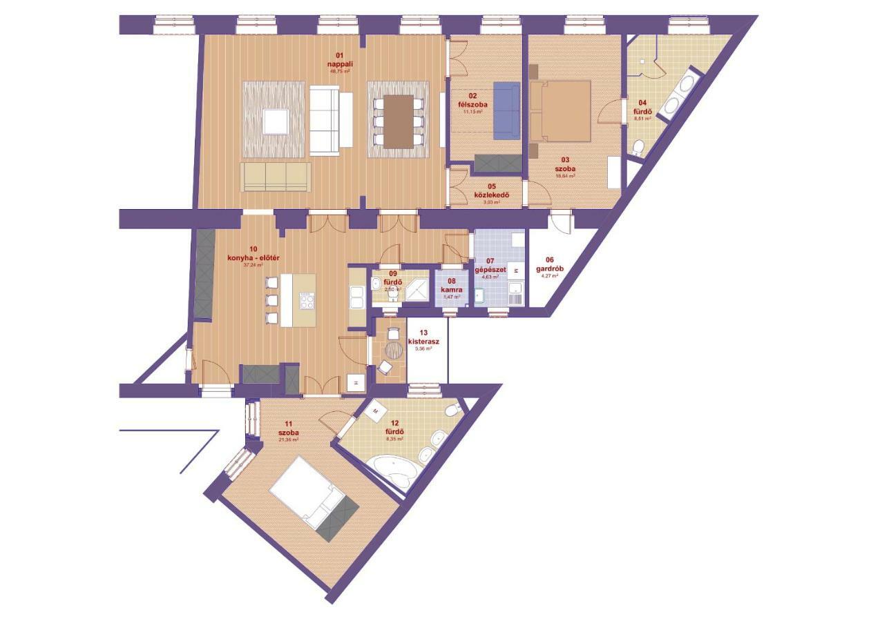 בודפשט Urban Haven - 3 Beds, 3 Baths, Free Parking, Near Central Market מראה חיצוני תמונה